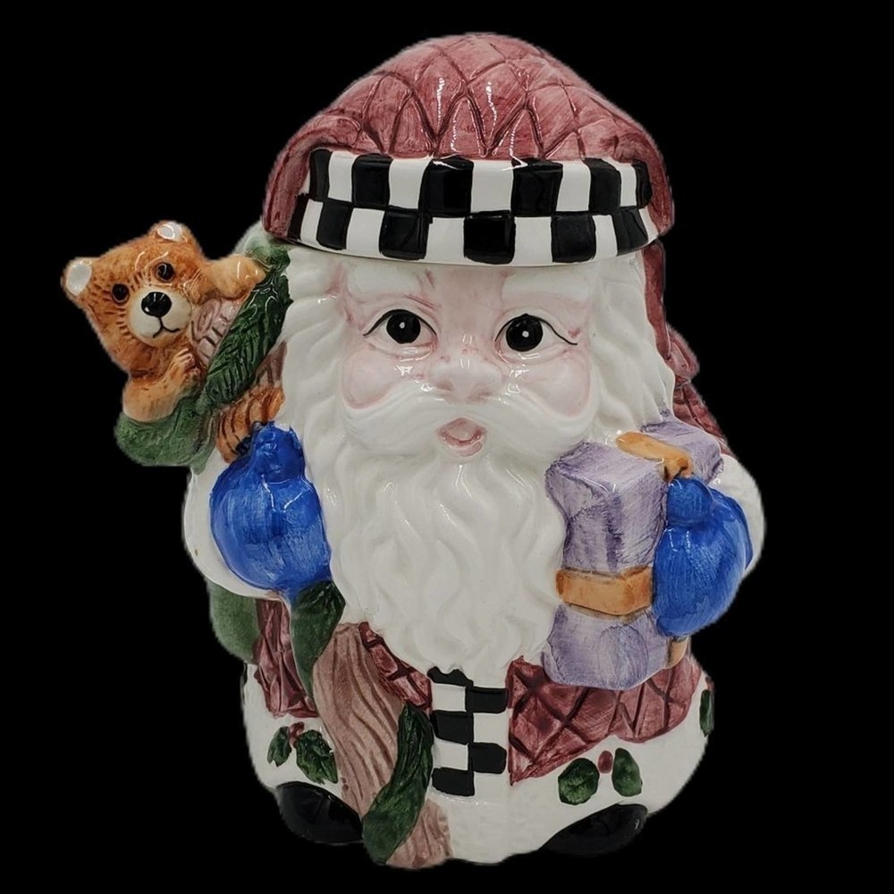 VTG Bazaars Inc Jar Holiday Decor Santa Claus Father Christmas Ceramic Cookie